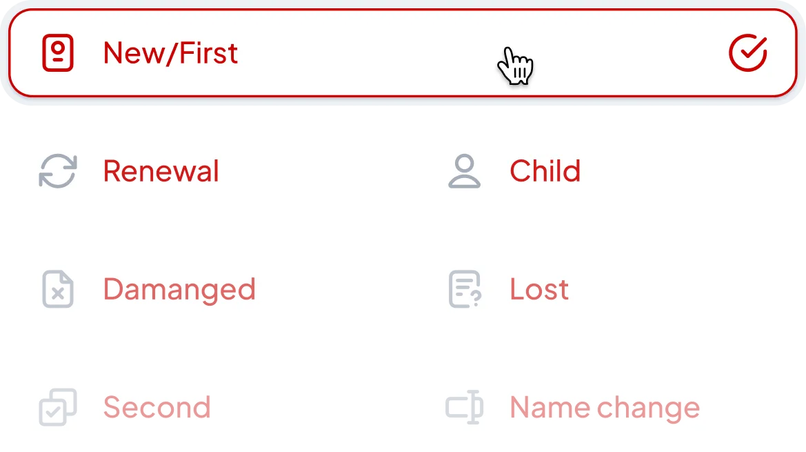 Select your passport service.